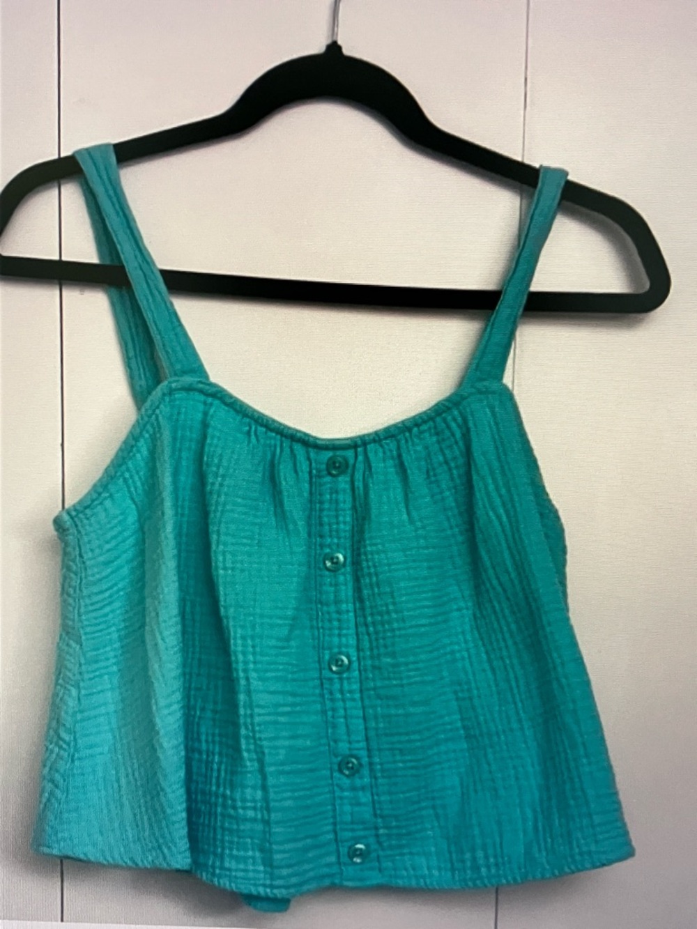 Colsie Teal Button-Front Spaghetti Strap Camisole